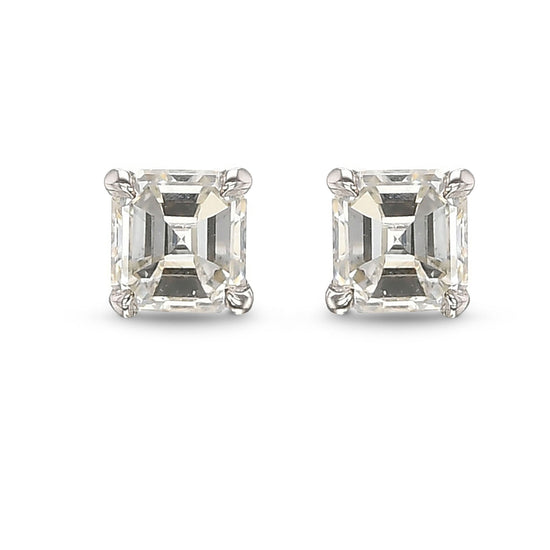Asscher-cut Stud Diamond Earrings