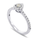 Fancy Light Bluish Green Heart Halo Diamond Ring