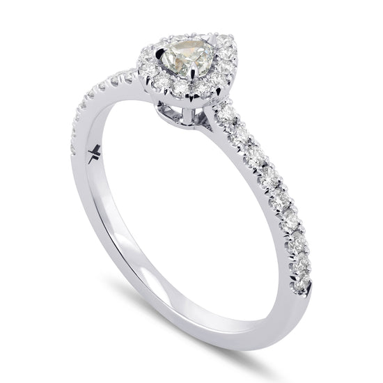 Fancy Light Bluish Green Heart Halo Diamond Ring