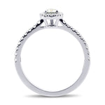 Fancy Light Bluish Green Heart Halo Diamond Ring