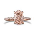 Fancy Pink Brown Oval Side-stone Diamond Ring