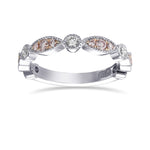 Fancy Light Pink & White Diamond Designer Band Ring