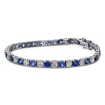 Diamond & Blue Sapphire Tennis Bracelet