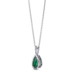 Pear Muzo Emerald Solitaire Pendant