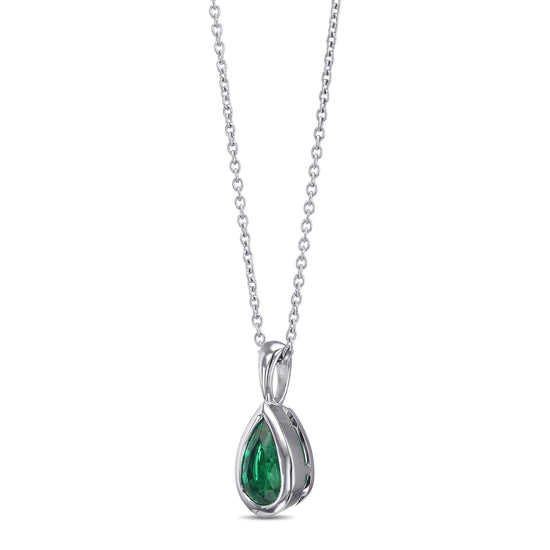 Pear Muzo Emerald Solitaire Pendant