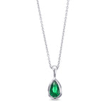 Pear Muzo Emerald Solitaire Pendant