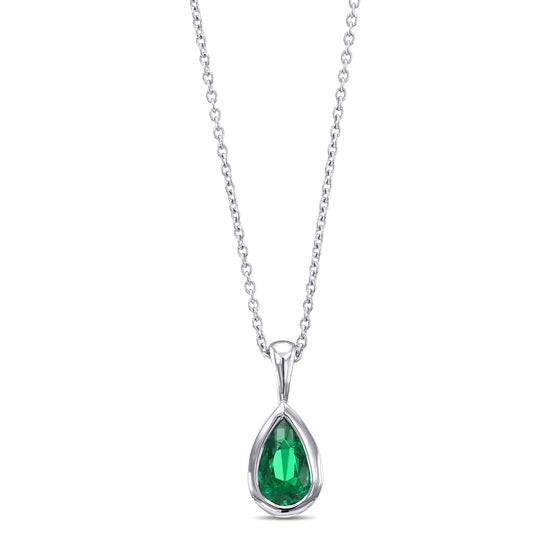Pear Muzo Emerald Solitaire Pendant