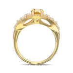Fancy Deep Orangy Yellow Oval Diamond Dress Ring