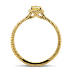 Fancy Yellow Oval Solitaire Rope Diamond Ring