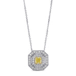  Fancy Intense Yellow Radiant Halo Diamond Pendant