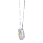  Fancy Intense Yellow Radiant Halo Diamond Pendant