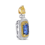 Royal Blue Sapphire & Diamond Double Halo Pendant