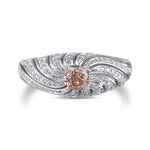 Fancy Light Pink Brown Cushion Diamond Designer Dress Ring