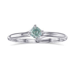 Fancy Intense Blue Green Cushion Solitaire Diamond Ring