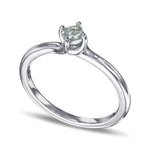 Fancy Intense Blue Green Cushion Solitaire Diamond Ring