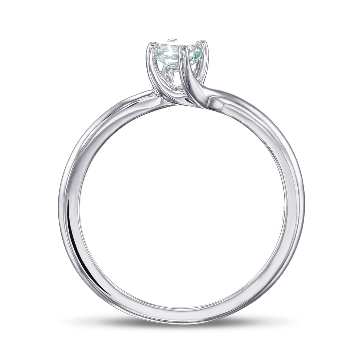 Fancy Intense Blue Green Cushion Solitaire Diamond Ring