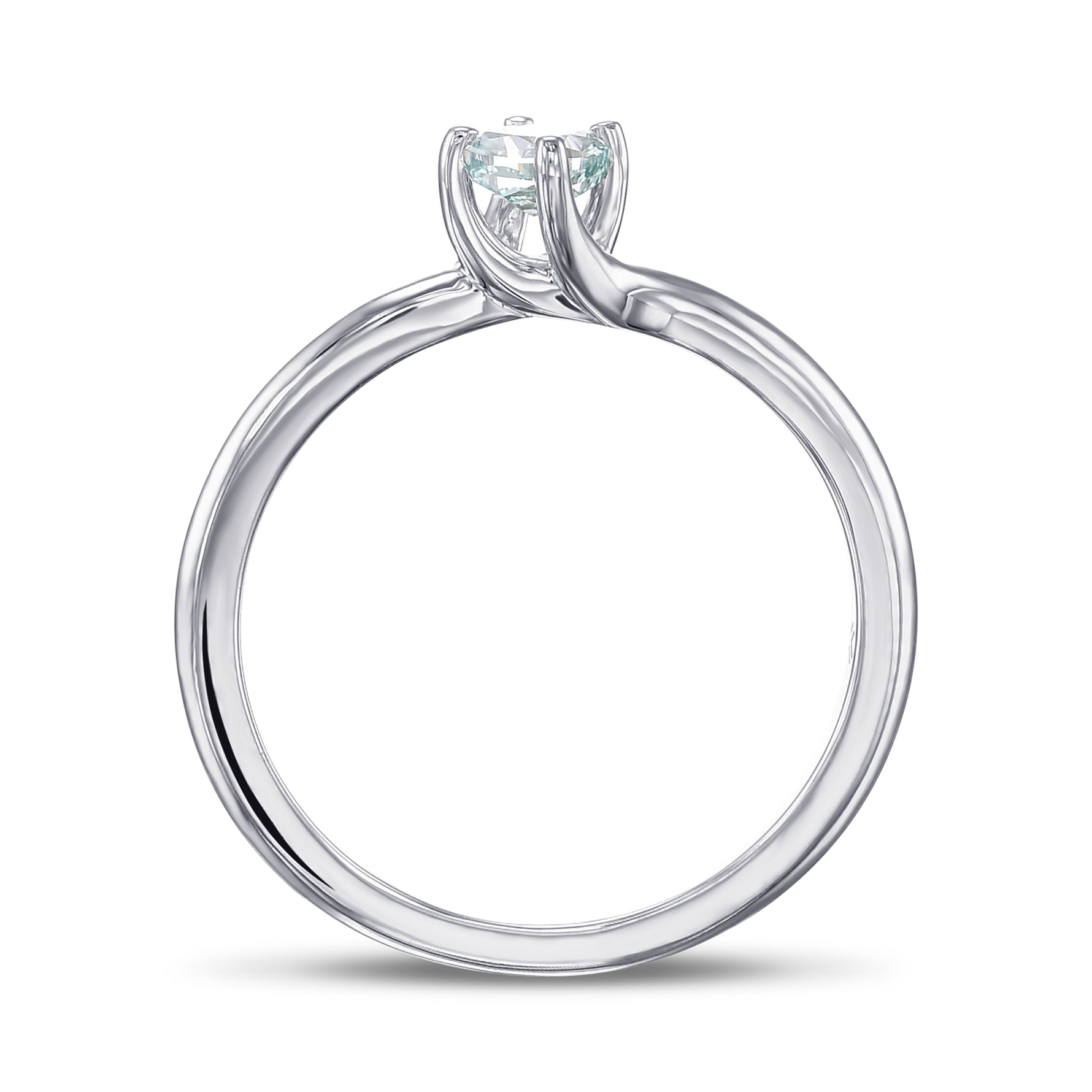 Fancy Intense Blue Green Cushion Solitaire Diamond Ring