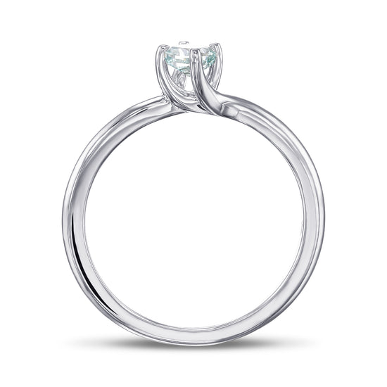 Fancy Intense Blue Green Cushion Solitaire Diamond Ring