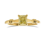 Fancy Yellow Radiant Solitaire Diamond Ring
