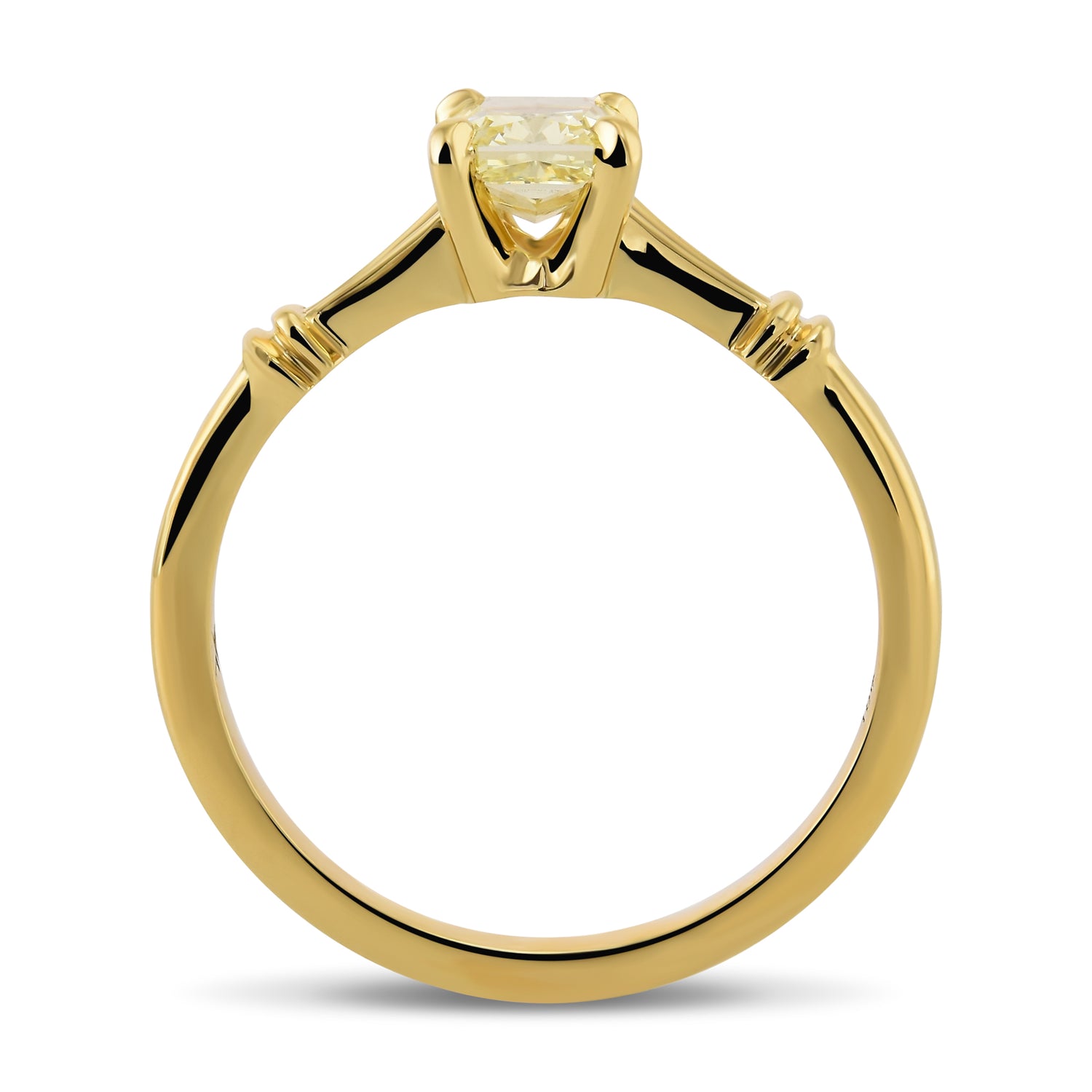 Fancy Yellow Radiant Solitaire Diamond Ring
