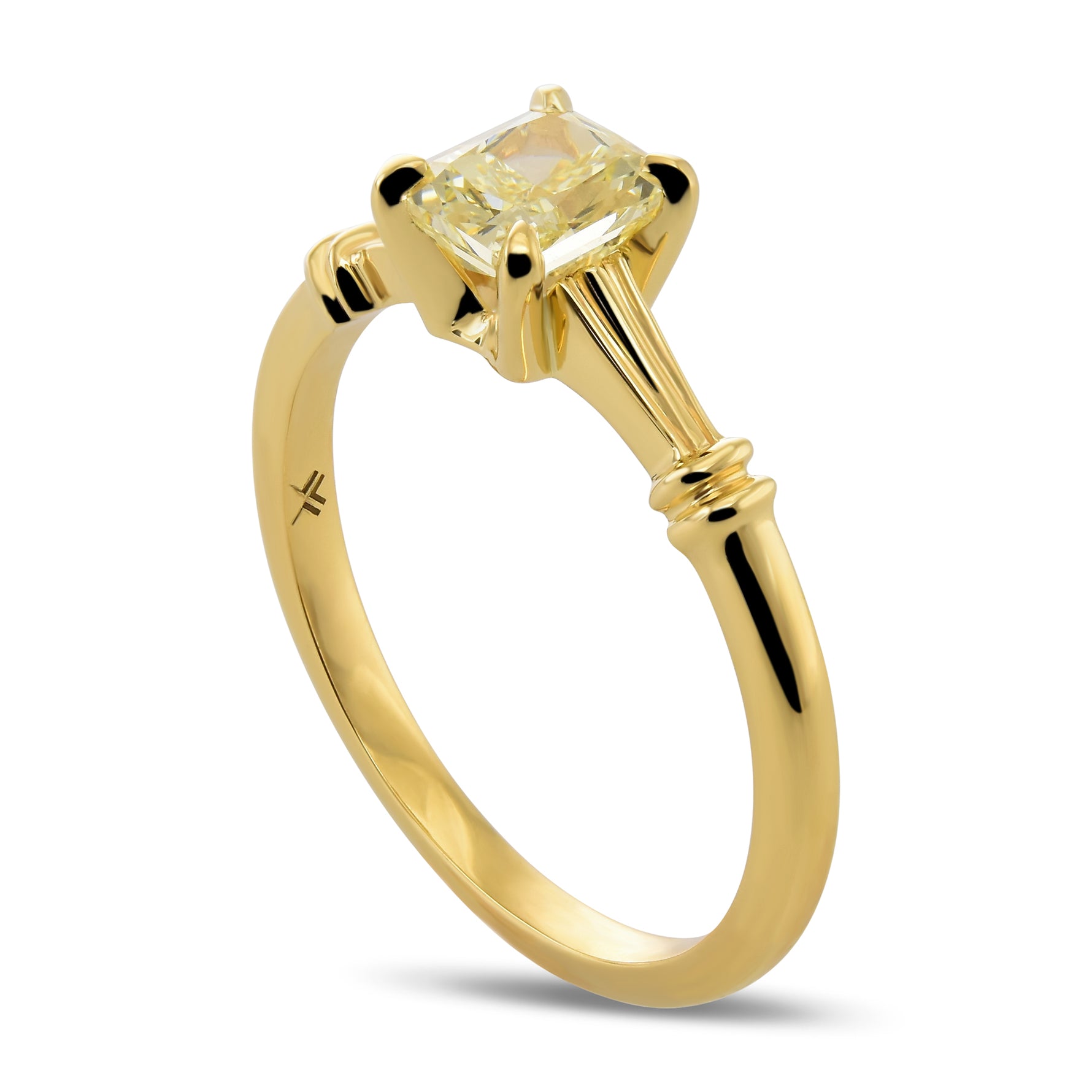 Fancy Yellow Radiant Solitaire Diamond Ring