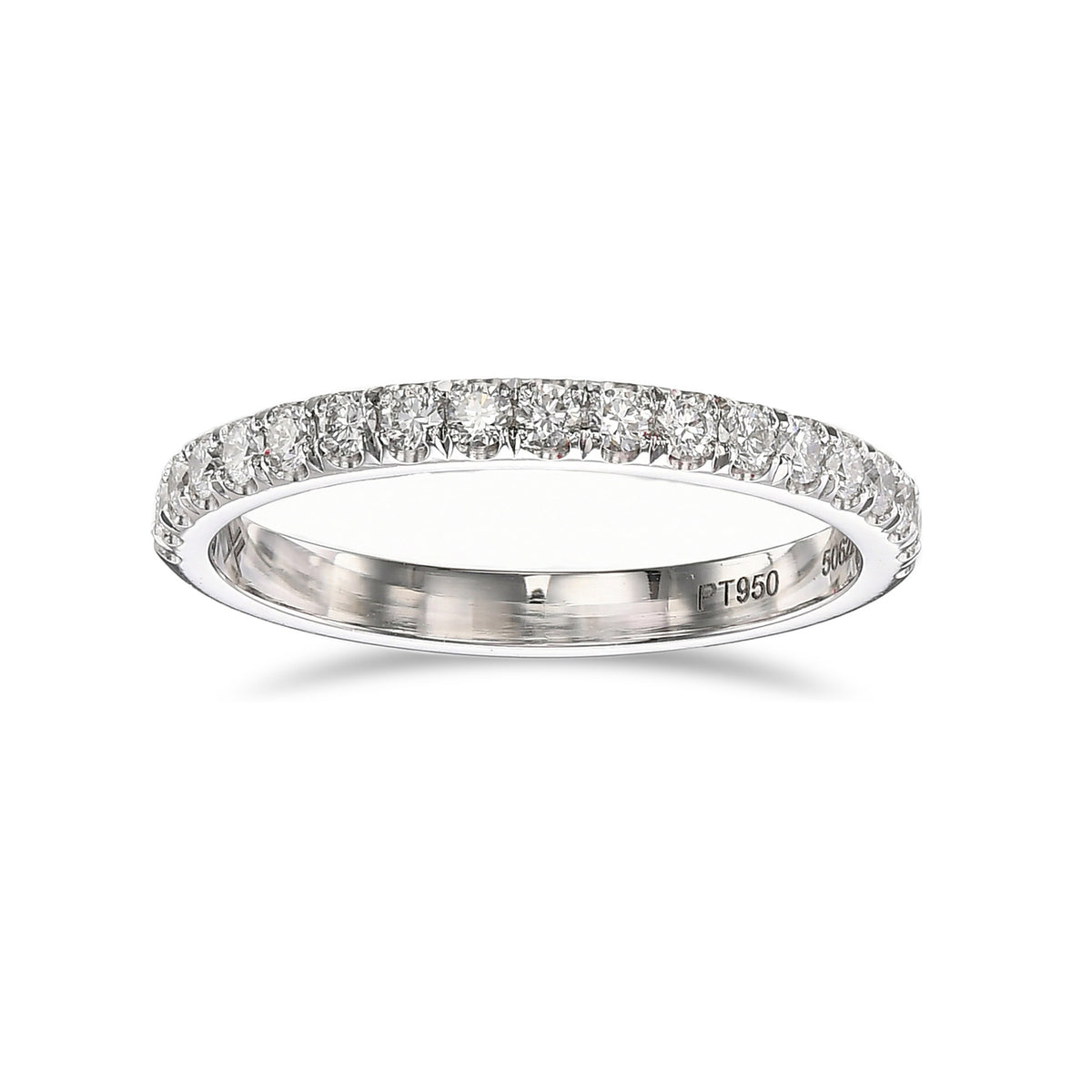 Open Pave Diamond Half Eternity Ring
