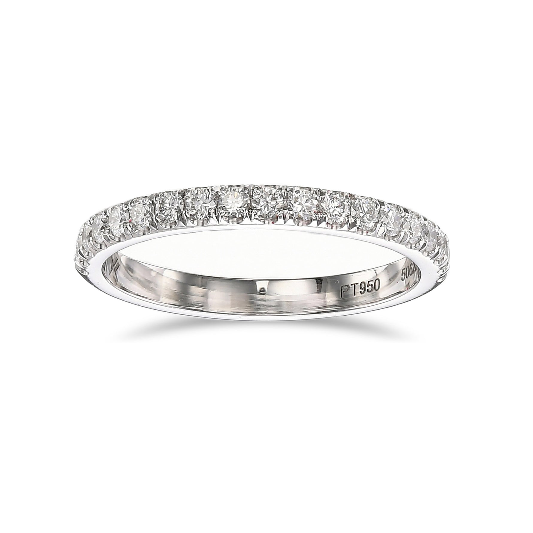 Open Pave Diamond Half Eternity Ring