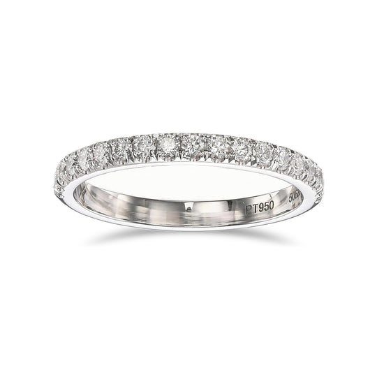 Open Pave Diamond Half Eternity Ring
