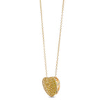 Fancy Vivid Yellow Diamond Pave Heart Pendant