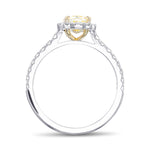 Fancy Yellow Cushion Halo Diamond Ring
