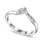 Light Pink Cushion Solitaire Ring