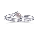 Light Pink Cushion Solitaire Ring