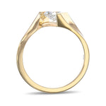 Very Light Green Radiant Solitaire Diamond Ring