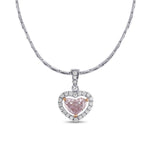 Fancy Light Pink Heart Shape Diamond Halo Pendant