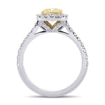 Fancy Yellow Cushion Diamond Carriage Halo Ring