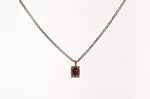 Fancy Deep Brownish Orangy Pink Radiant Solitaire Diamond Pendant