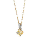 Fancy Light Yellow Cushion Diamond Drop Pendant
