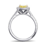Fancy Intense Yellow Radiant Halo Diamond Ring