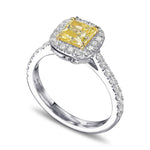 Fancy Intense Yellow Radiant Halo Diamond Ring