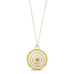Fancy Deep Yellow Round Diamond Pendant