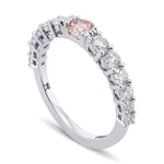 Round Brilliant Fancy Pink Side Stone Diamond Ring