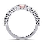 Emerald Fancy Intense Purplish Pink Side Stone Diamond Ring 