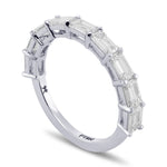 Emerald Half-Eternity Diamond Ring