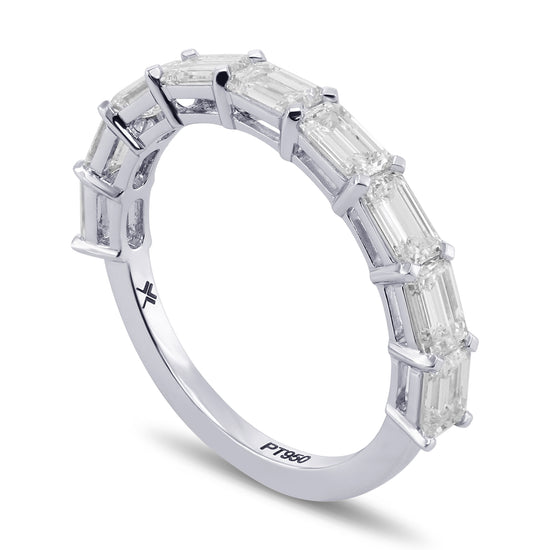 Emerald Half-Eternity Diamond Ring