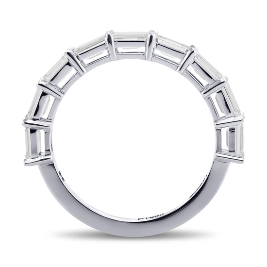 Emerald Half-Eternity Diamond Ring