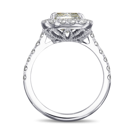 Chameleon Cushion Diamond Halo Ring