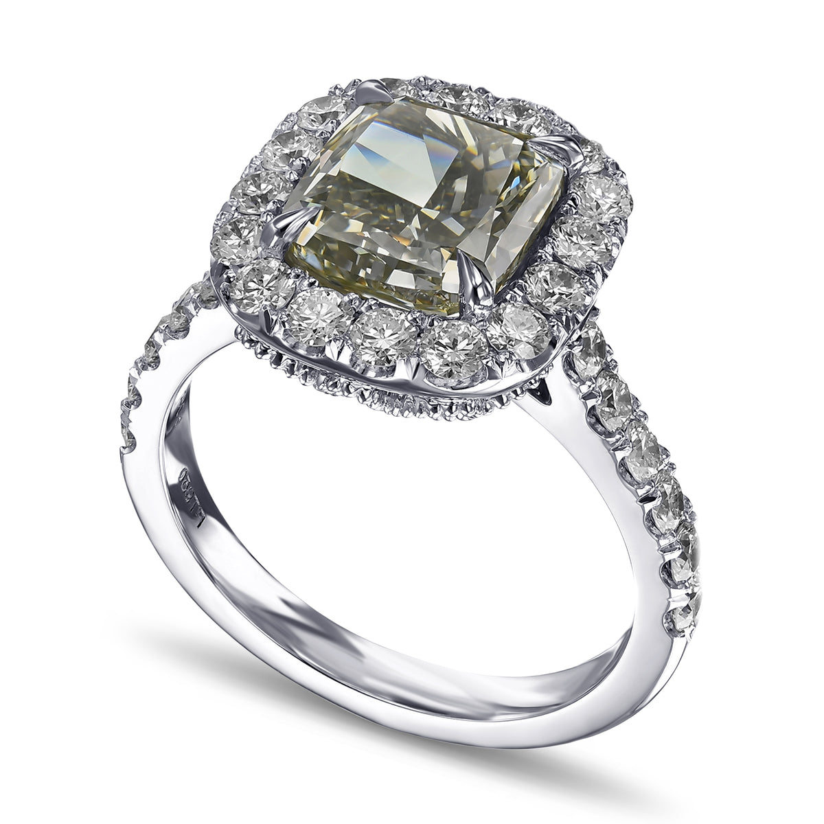 Chameleon Cushion Diamond Halo Ring