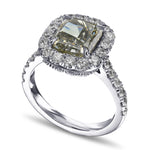 Chameleon Cushion Diamond Halo Ring