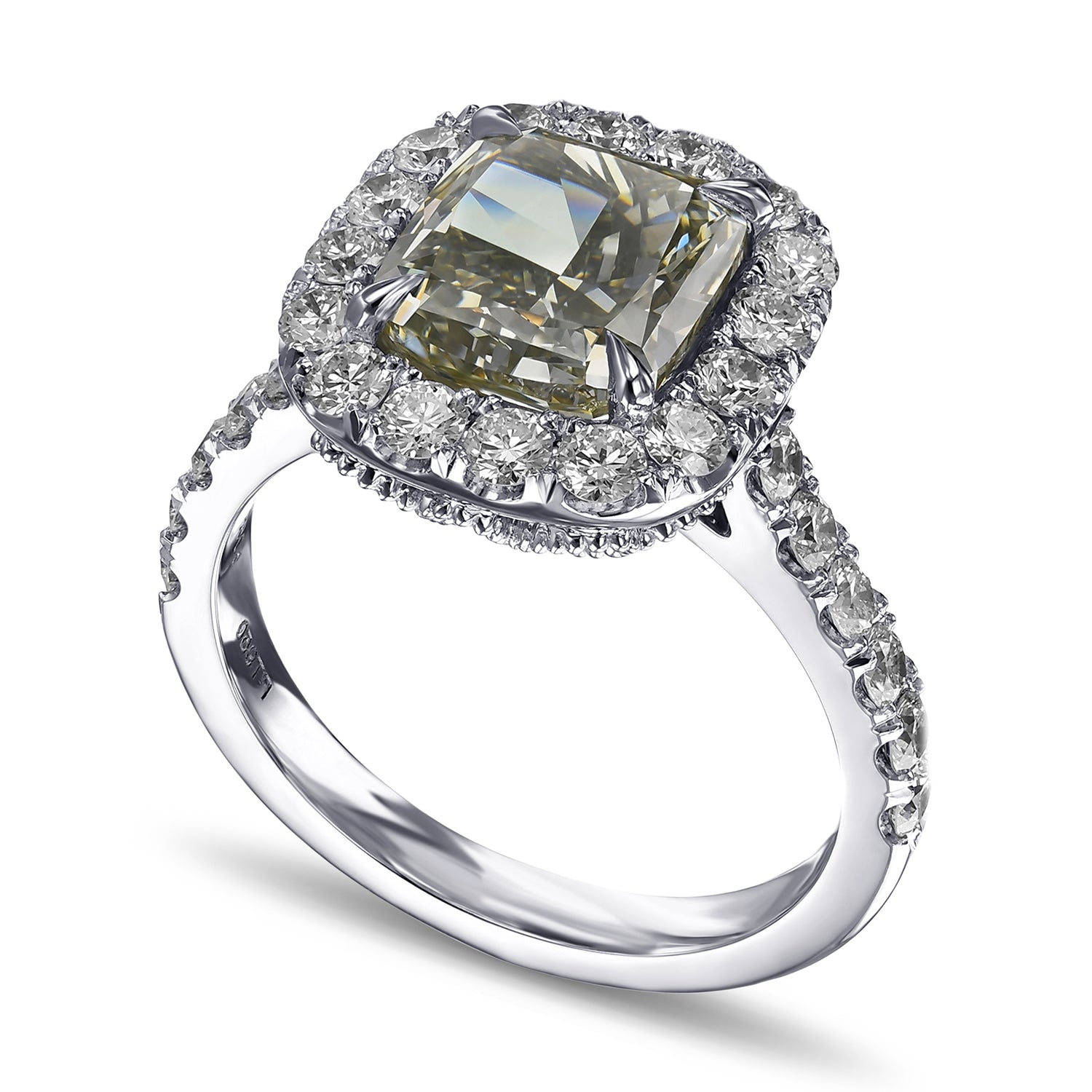 Chameleon Cushion Diamond Halo Ring
