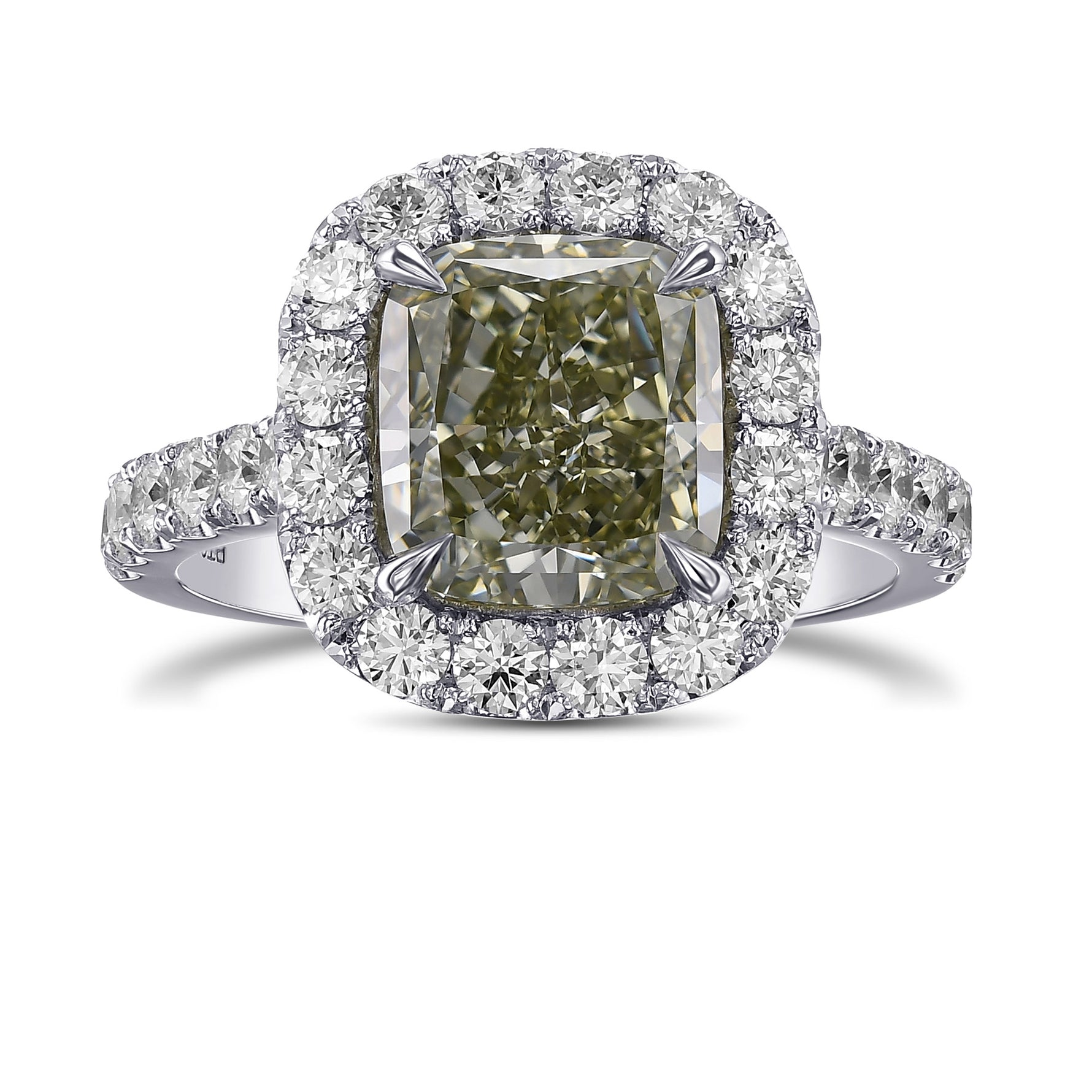 Chameleon Cushion Diamond Halo Ring